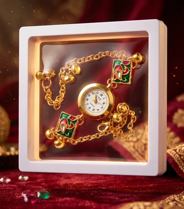 Elegant_Gold_Decorative_Mini_Clock_with_Chain-_Kashmiri_Watch