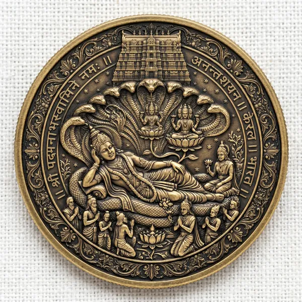 Brass_Decorative_Coin_Antique_Vishnu_Anantashayana_Embossed