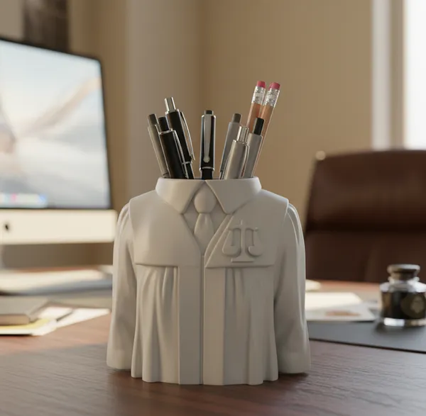 PLA_3D_Print_Formal_Suit_Novelty_Desk_Pen_Holder