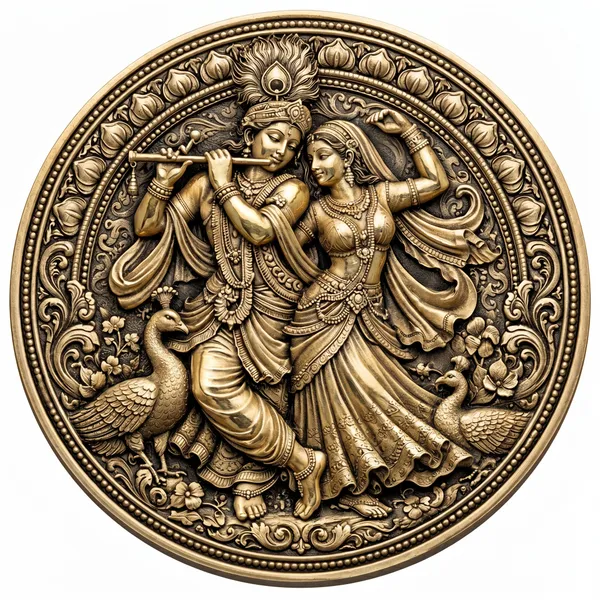 Brass_Decorative_Coin_Radha_Krishna