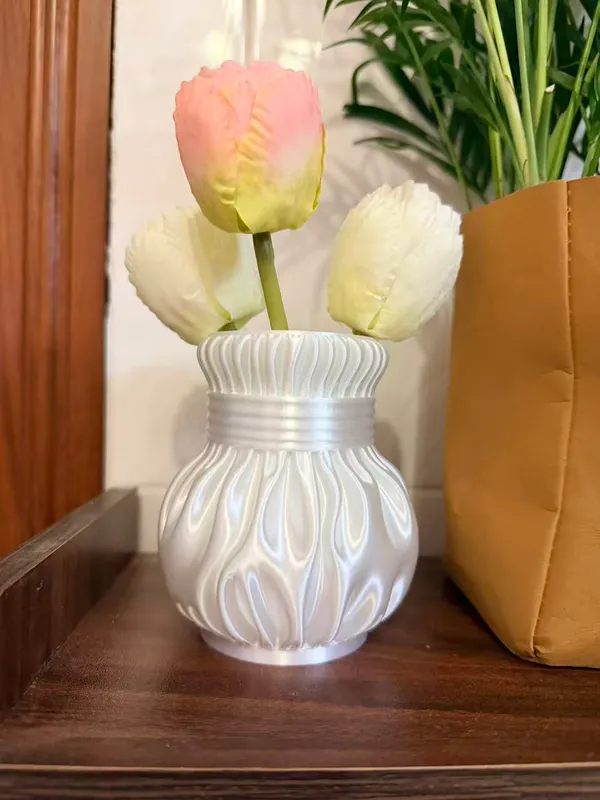 PLA_3D_Print_Satin_Feminine_Ruched_Bow_Vase_Makeup_Brush_Holder
