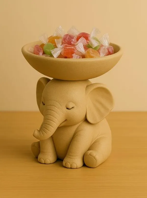 PLA_3D_Print_Elephant_Figurine_Decorative_Bowl_Ring_Holder