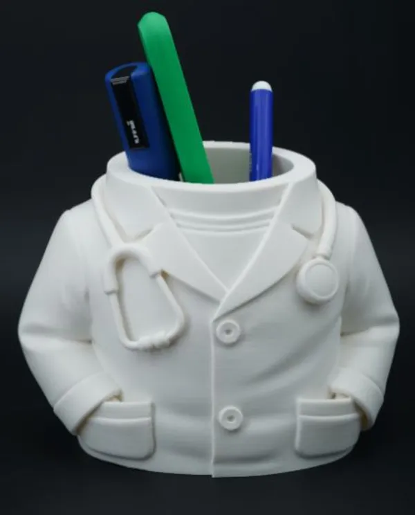 PLA_3D_Print__Modern_Doctor_Coat_Desk_Pen_Holder