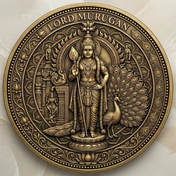 Brass_Decorative_Coin_Lord_Murugan_Peacock_Temple_Embossed