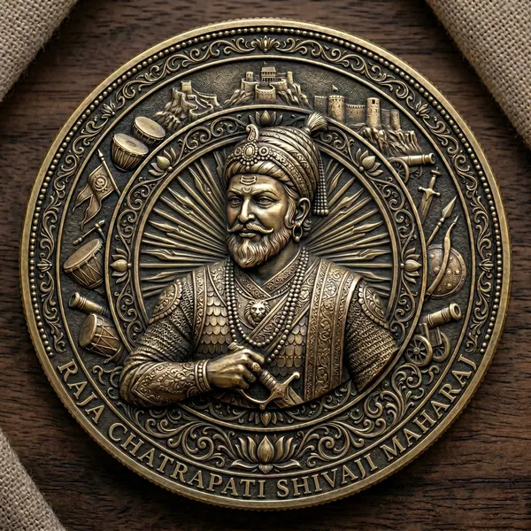 Brass_Decorative_Coin__Chhatrapati_Shivaji_Maharaj