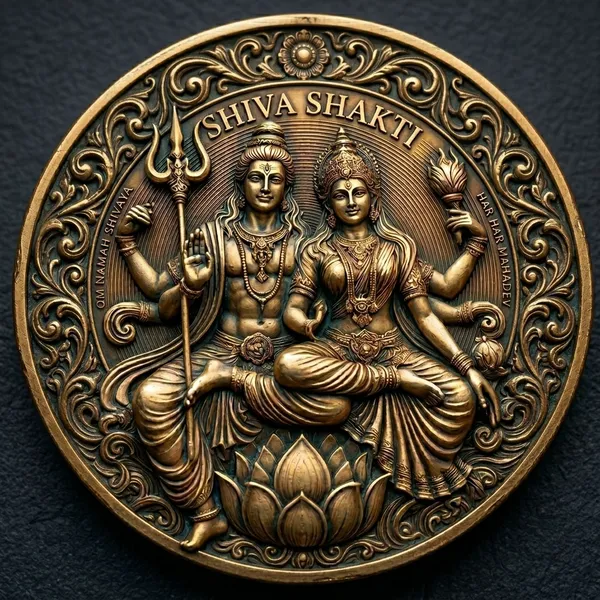 Brass_Decorative_Coin_Shiva_Shakti_Lotus_Embossed