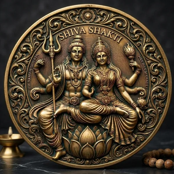 Brass_Decorative_Coin_Shiva_Shakti_Lotus_Embossed