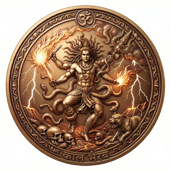 Brass_Decorative_Coin_Bronze_Kaal_Bhairav_Embossed