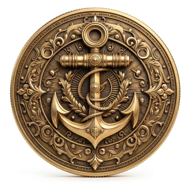 Brass_Decorative_Coin_Nautical_Anchor_Antique_Gold
