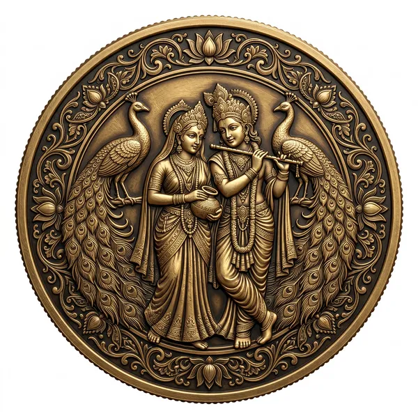 Brass_Decorative_Coin_Radha_Krishna_Peacock_Embossed