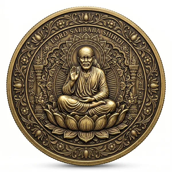 Brass_Decorative_Coin_Sai_Baba_Lotus_Embossed