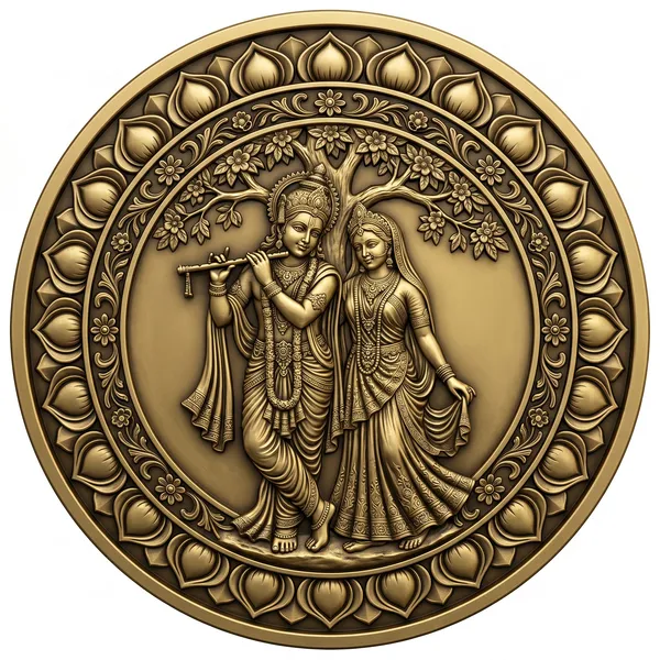 Brass_Decorative_Coin_Radha_Krishna