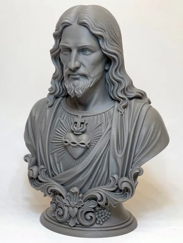 PLA_3D_Print__Religious_Sacred_Heart_Of_Jesus_Bust_Statue