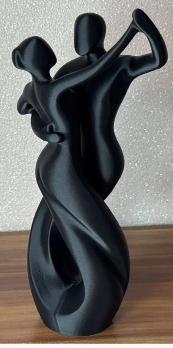 PLA__3D_Print_Abstract_Dancing_Couple_Black_Matte_Sculpture