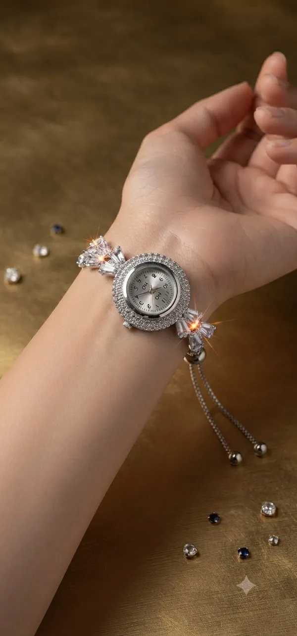 Women_Dial_&_Stainless_Steel_Embellished_Straps_Analogue_Motion_Powered_Watch