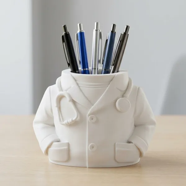 PLA_3D_Print__Modern_Doctor_Coat_Desk_Pen_Holder