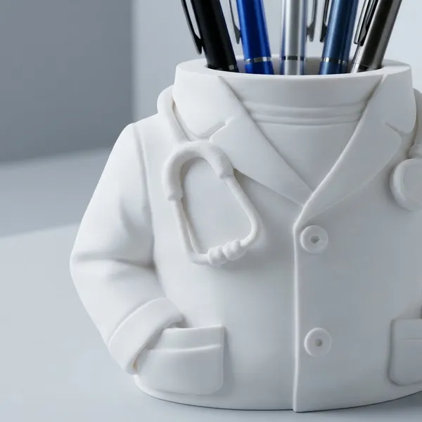 PLA_3D_Print__Modern_Doctor_Coat_Desk_Pen_Holder