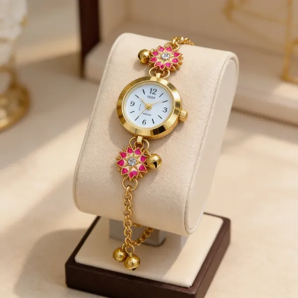 Elegant_Gold_Decorative_Mini_Clock_with_Chain-_Kashmiri_Watch