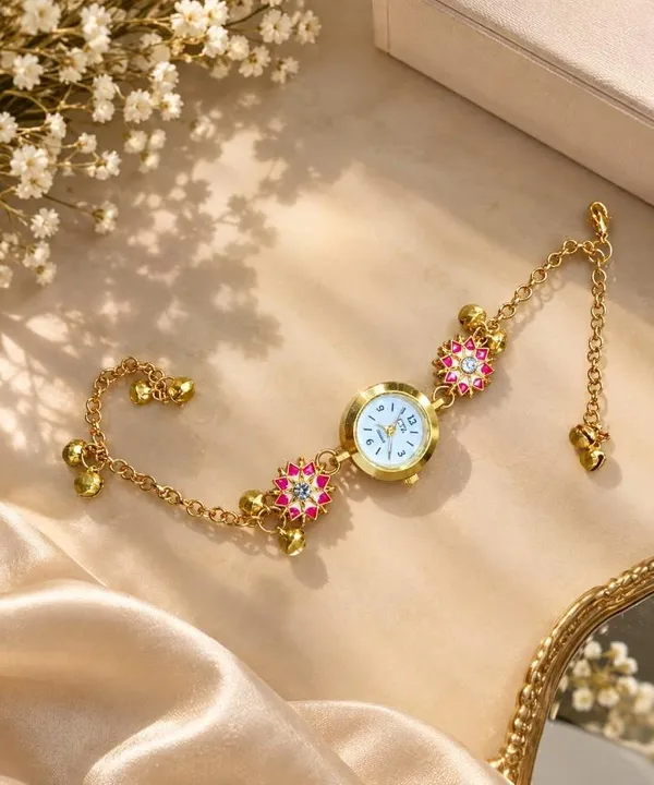 Elegant_Gold_Decorative_Mini_Clock_with_Chain-_Kashmiri_Watch