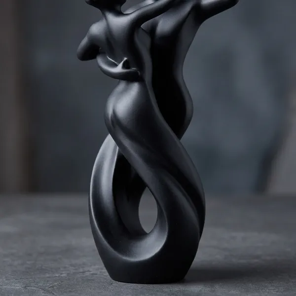 PLA__3D_Print_Abstract_Dancing_Couple_Black_Matte_Sculpture