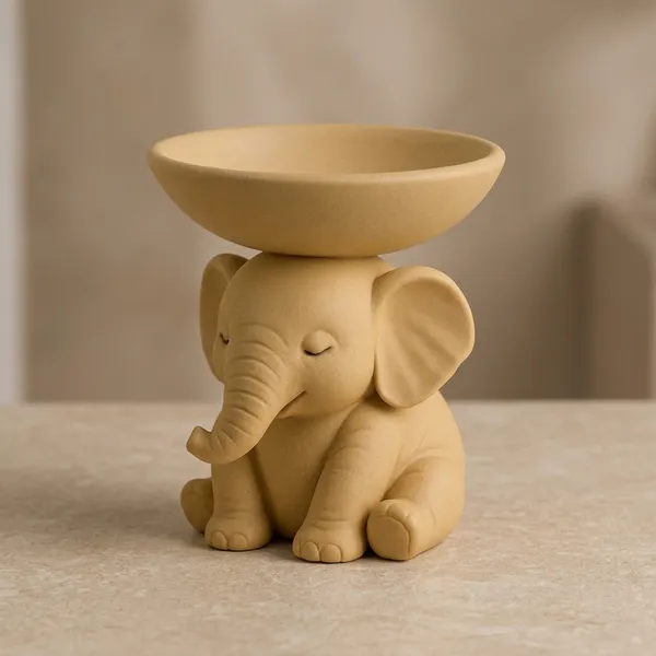 PLA_3D_Print_Elephant_Figurine_Decorative_Bowl_Ring_Holder