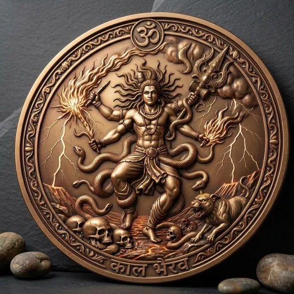 Brass_Decorative_Coin_Bronze_Kaal_Bhairav_Embossed