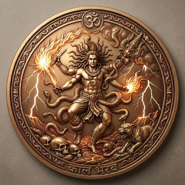 Brass_Decorative_Coin_Bronze_Kaal_Bhairav_Embossed
