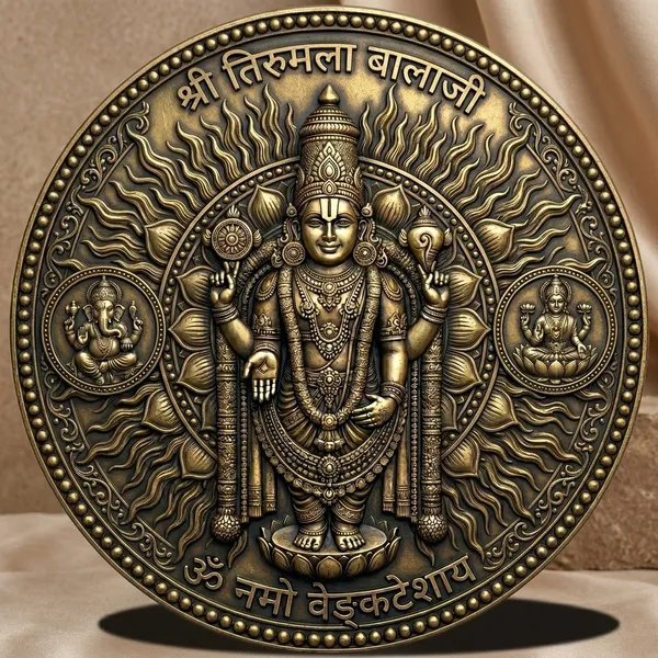 Brass__Decorative_Coin_Tirumalai_Balaji_Ganesha_Lakshmi