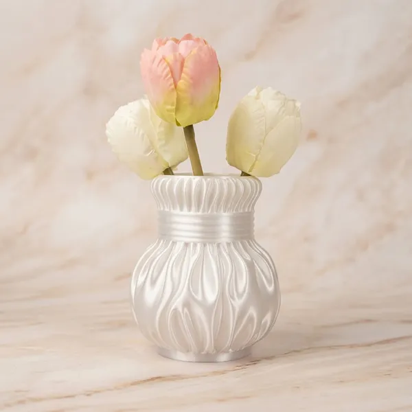 PLA_3D_Print_Satin_Feminine_Ruched_Bow_Vase_Makeup_Brush_Holder