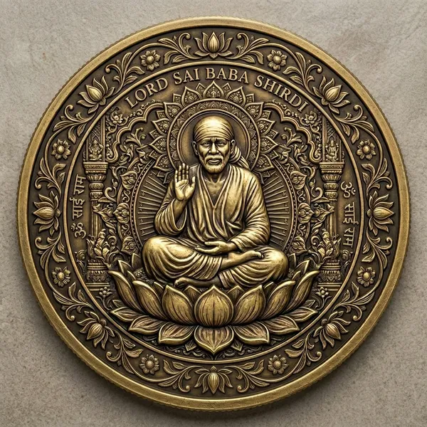 Brass_Decorative_Coin_Sai_Baba_Lotus_Embossed