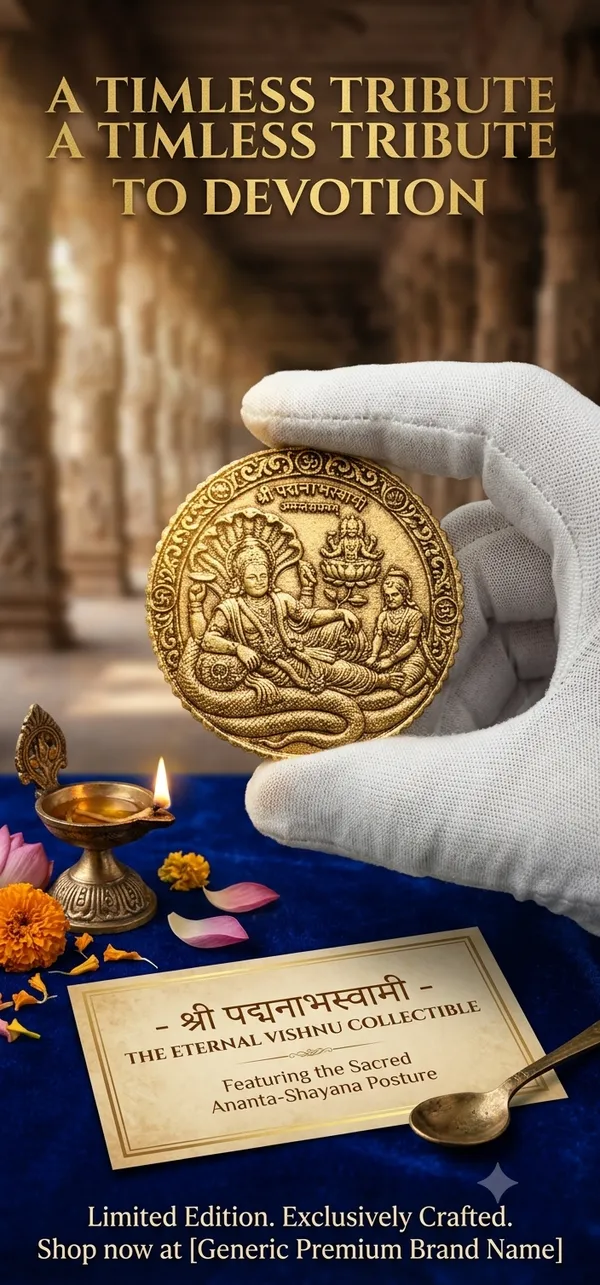 Brass_Decorative_Coin_Vishnu_Lakshmi_Shesha_Naga_Embossed