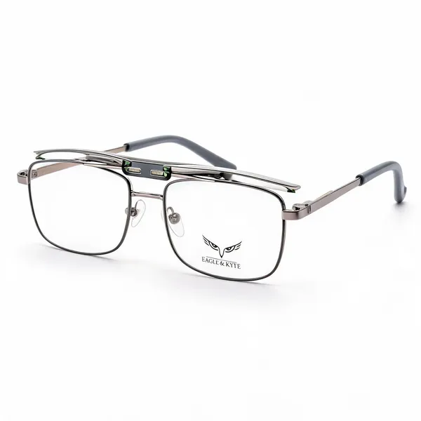 Silver_Gun_Metal_Rectangular_Eyeglasses_For_Unisex