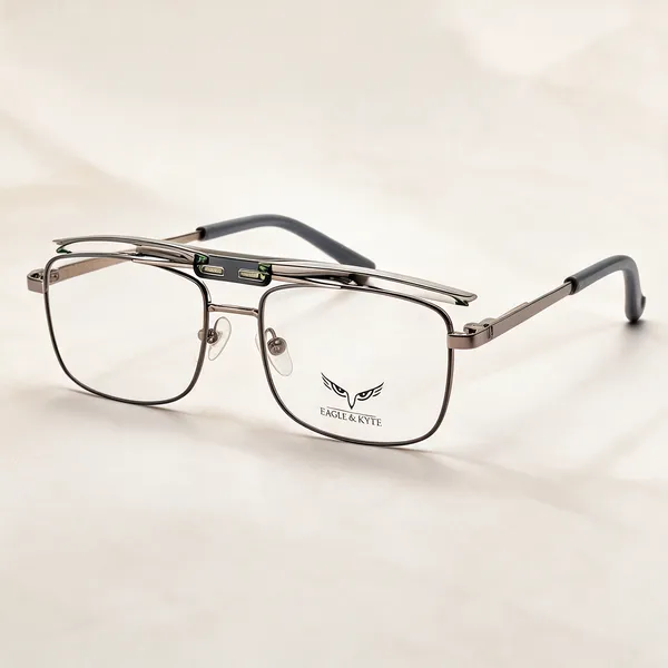 Silver_Gun_Metal_Rectangular_Eyeglasses_For_Unisex
