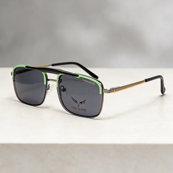 Green_Gun_Metal_Rectangular_Sunglasses_For_Unisex