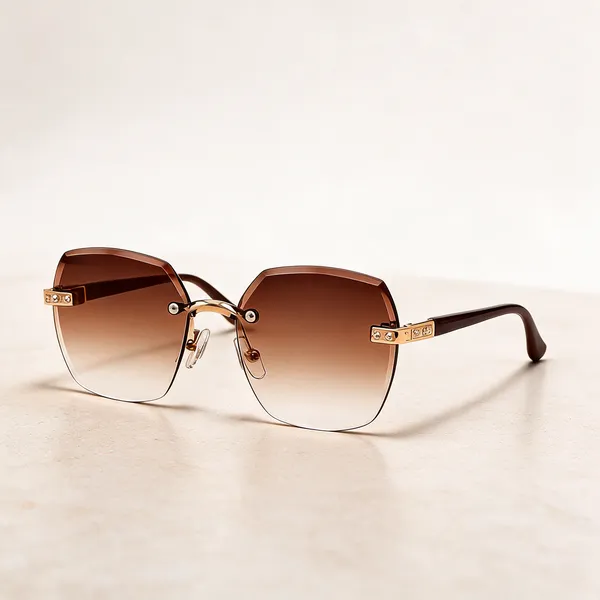 Brown_Gradient_Gun_Metal_Square_Sunglasses_For_Unisex