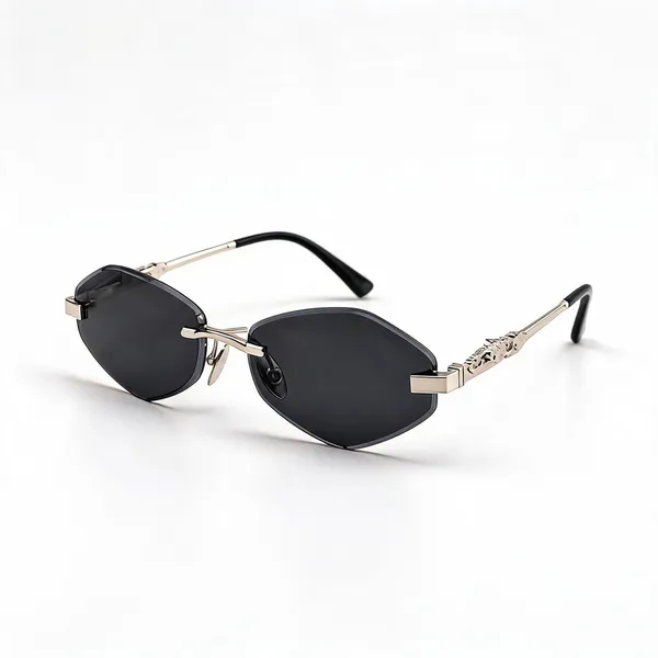 Black_Silver_Gun_Metal_Oval_Sunglasses_For_Unisex
