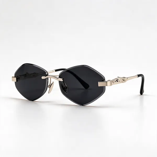 Black_Silver_Gun_Metal_Oval_Sunglasses_For_Unisex