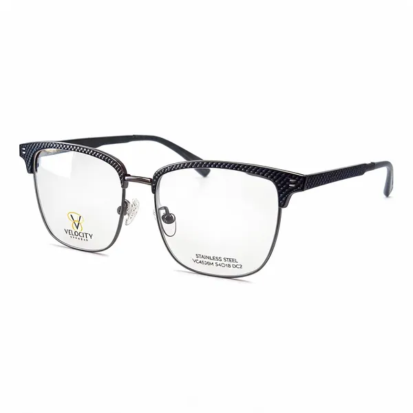 Black_Stainless_Steel_Rectangular_Eyeglass_Frames_For_Unisex