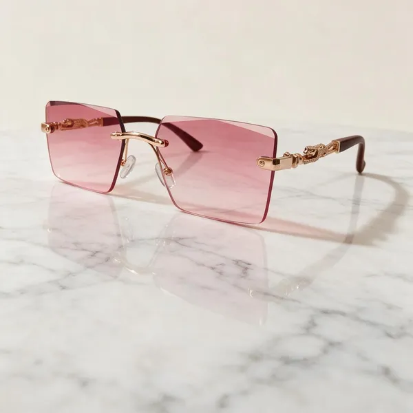 Pink_Tinted_Rimless_Rectangular_Sunglasses