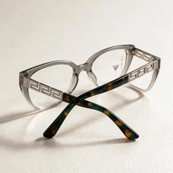 Silver_Patterned_Frame_Eyeglasses_for_Unisex