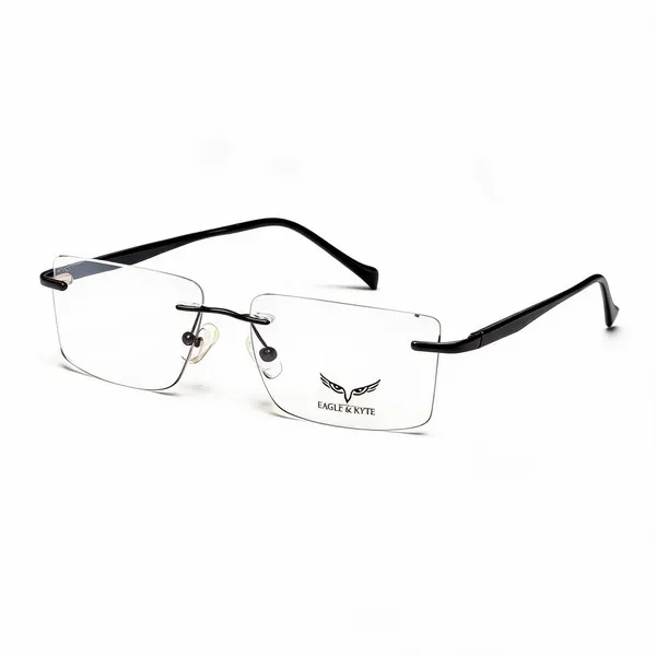 Clear_Black_Polycarbonate_Rimless_Rectangular_Eyeglasses_For_Unisex