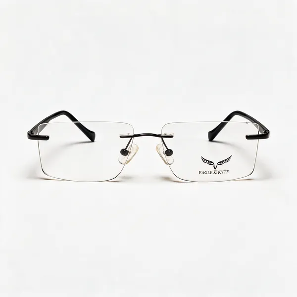 Clear_Black_Polycarbonate_Rimless_Rectangular_Eyeglasses_For_Unisex