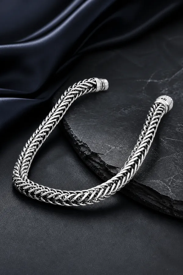 Silver_Sterling_Braided_Chain_Bracelet_For_Men