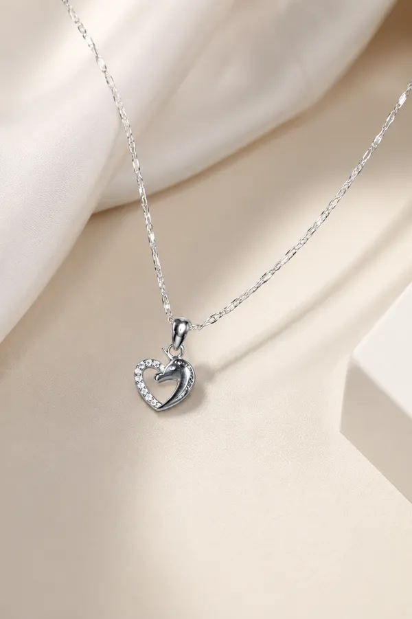 Silver_Sterling_Heart_Stone_Pendant_Necklace_For_Women