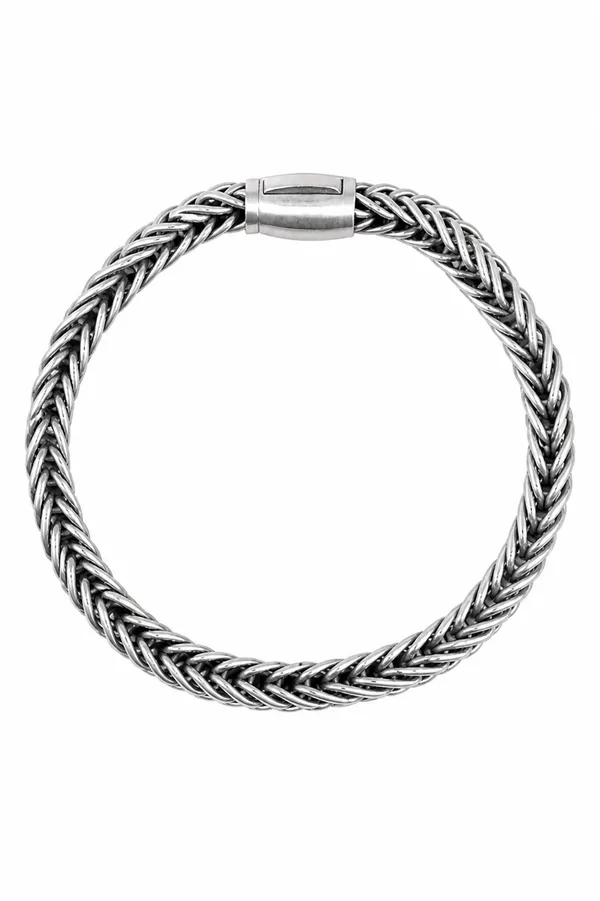 Silver_Sterling_Braided_Chain_Bracelet_For_Men