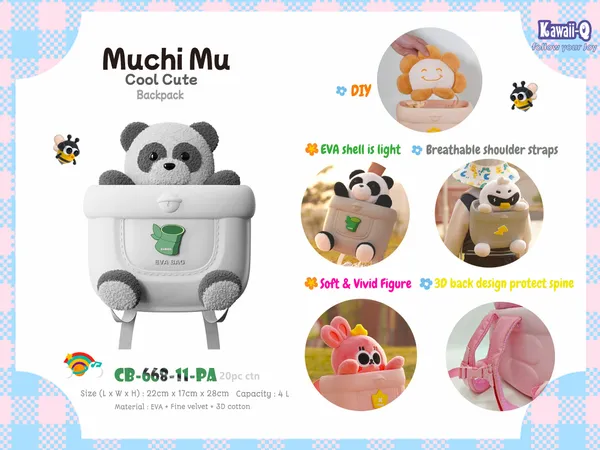 Multicolor_Polyester_Backpack_For_Children__(PANDA_MODEL)_Aged_3-8_Years_Pack_Of_1
