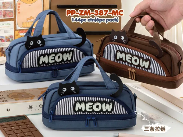 Navy_Blue_And_Brown_Polyester_Pencil_Case_For_Students,_Office-Goers_Pack_Of_1