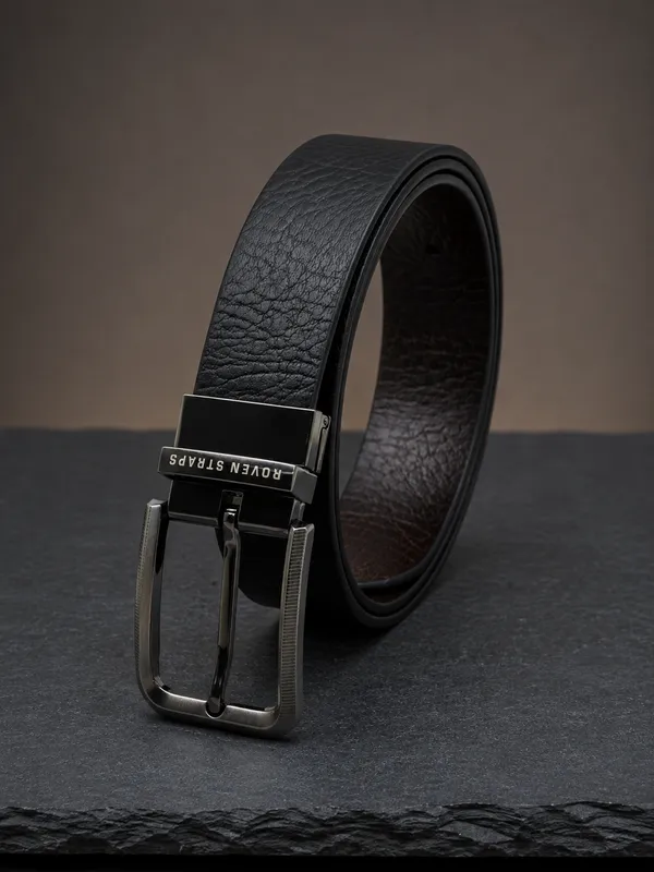 Black_Textured_Adjustable_Belt_For_Men