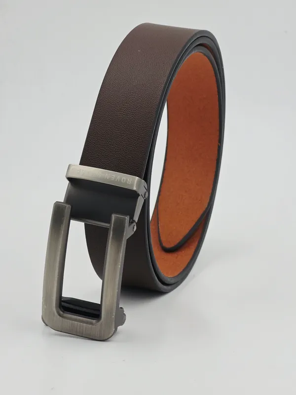 Brown_Textured_Casual_Belt_For_Men