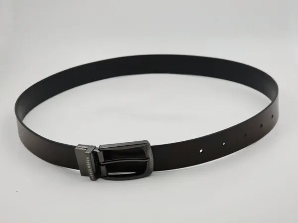 Brown_Textured_Belt_With_Black_Buckle_For_Men